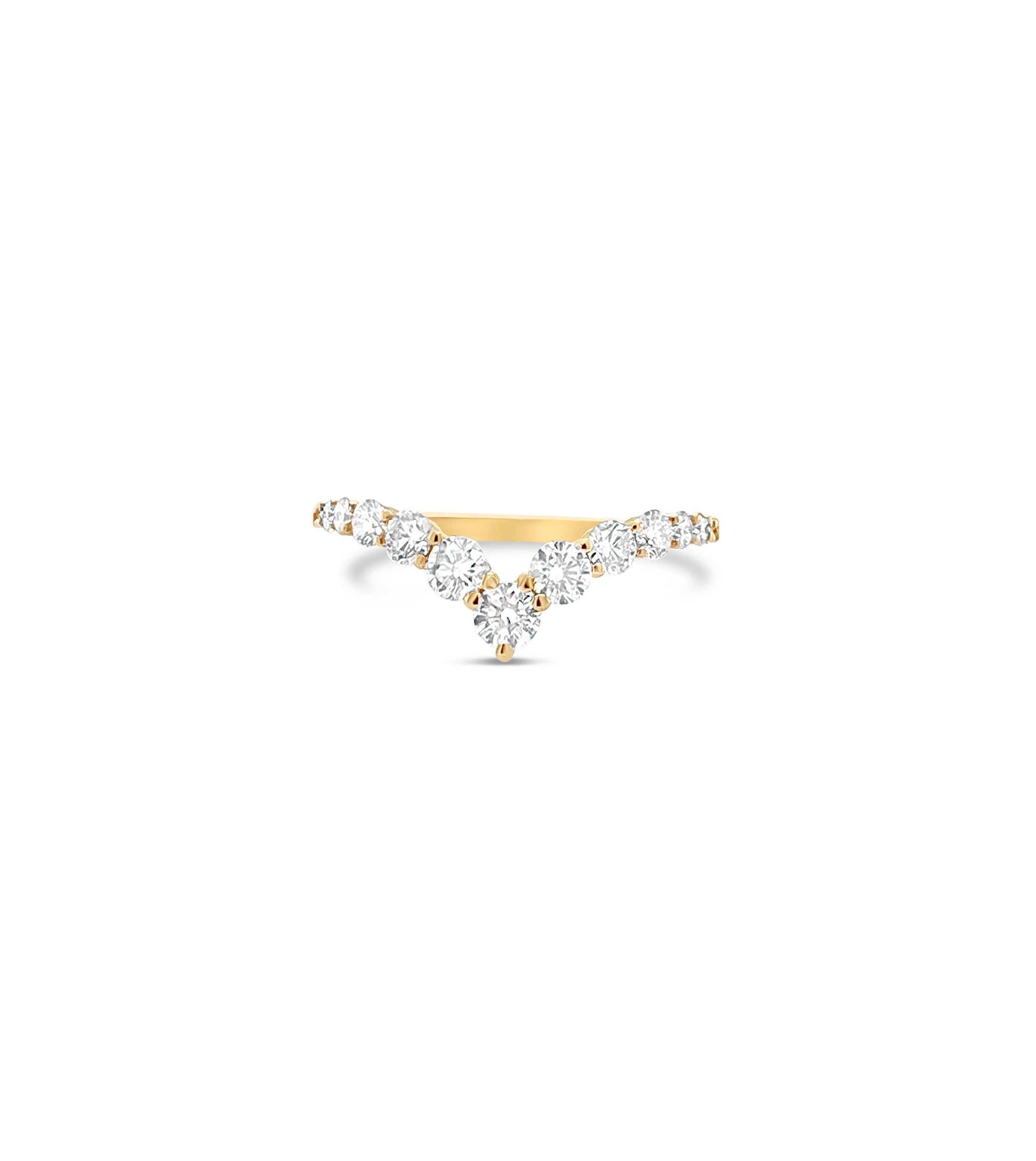 OLIVE & CHAIN Diamond Signature Chevron Ring - White Gold, 5.5
