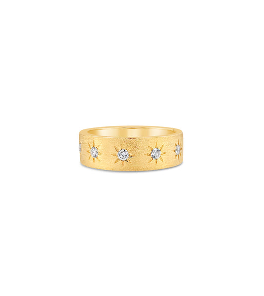 OLIVE & CHAIN Diamond Star Set Band - Yellow Gold, 5.0