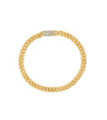 Load image into Gallery viewer, OLIVE & CHAIN Diamond Lock Cuban Chain Bracelet - Yellow Gold, 6.5 inch

