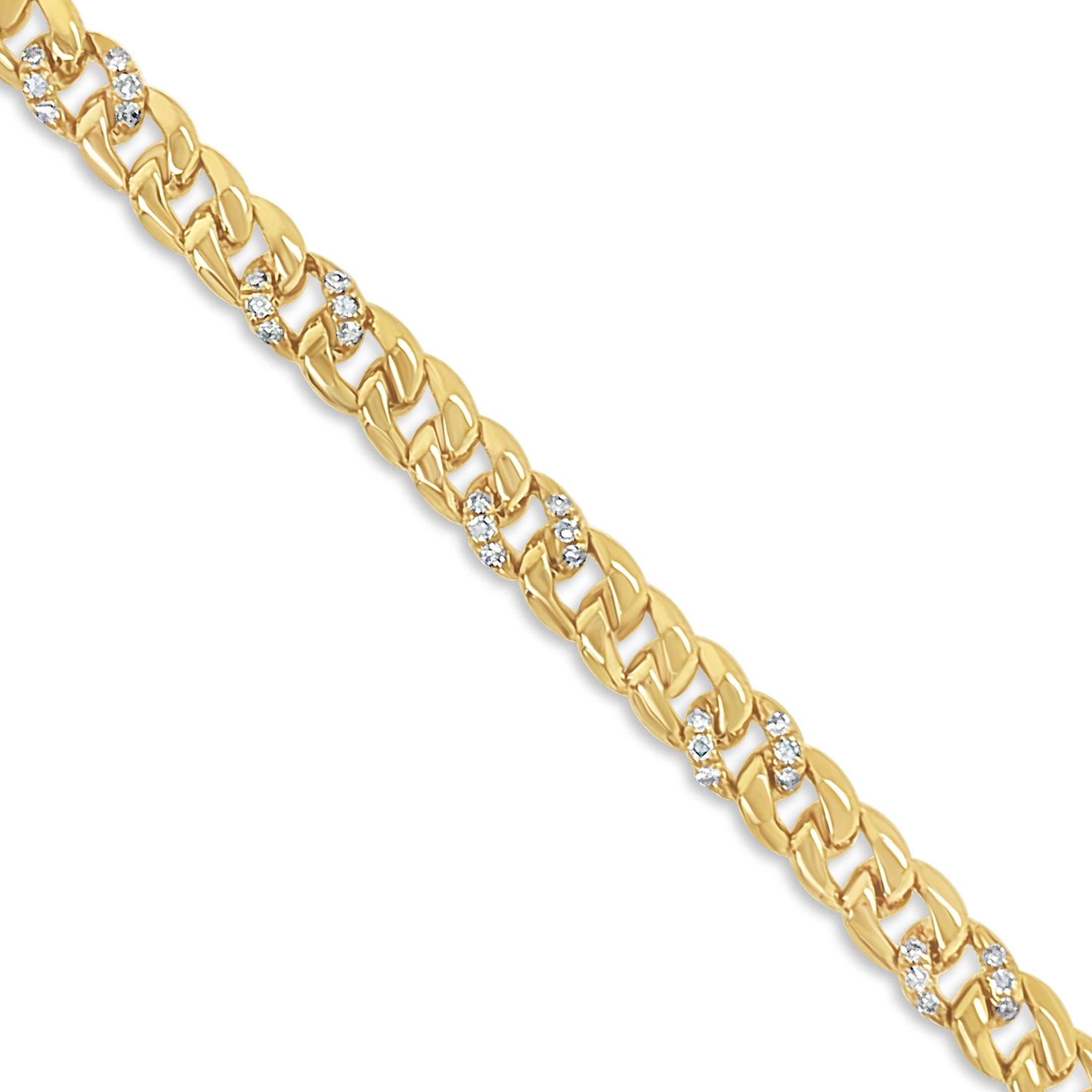 OLIVE & CHAIN Diamond Lobster Cuban Link Chain Bracelet - Rose Gold, 6.5 inch