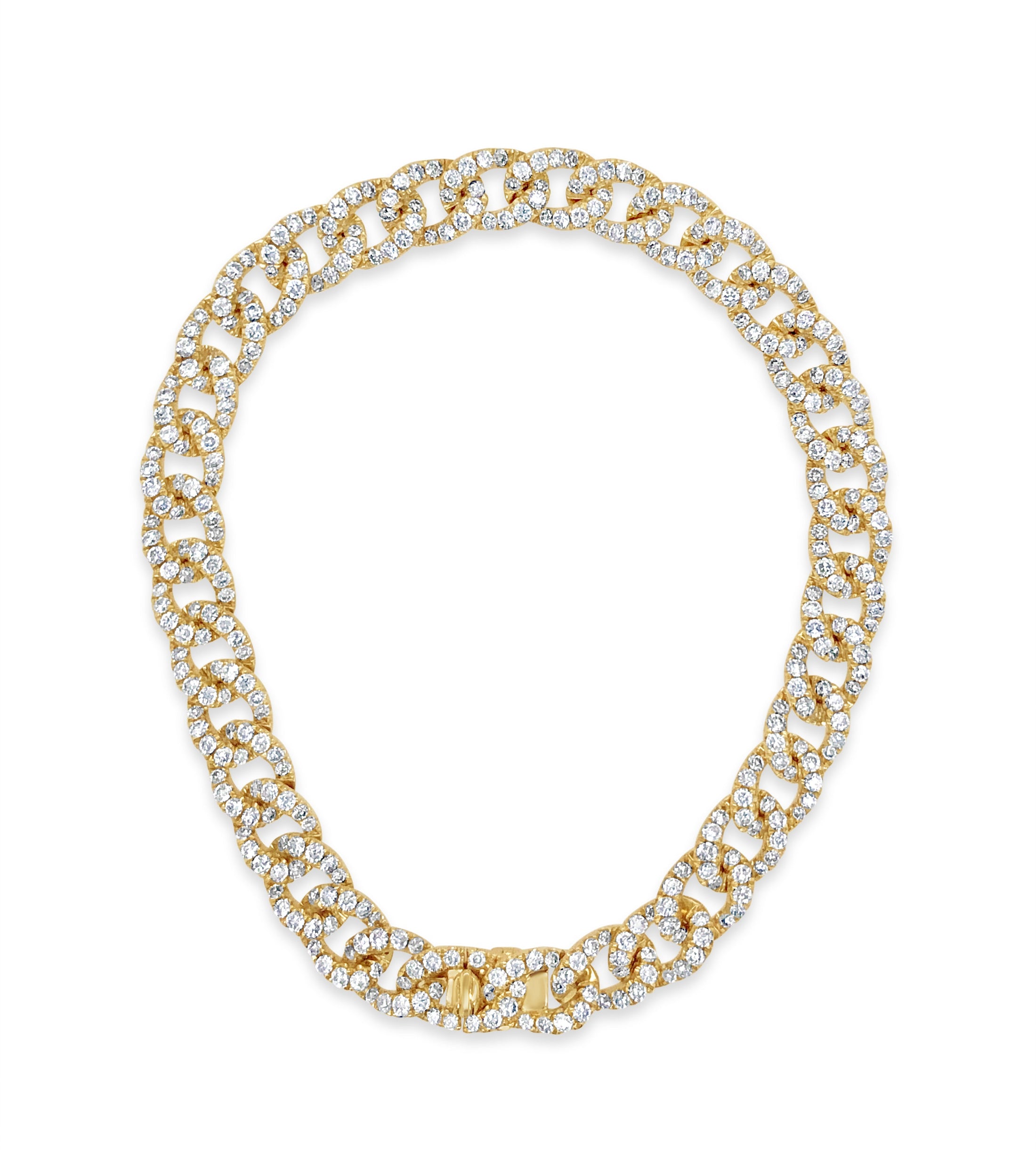 OLIVE & CHAIN Diamond Cuban Link Bracelet - Yellow Gold, 6.5 inch