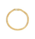Load image into Gallery viewer, OLIVE & CHAIN Diamond Baguette Lock Cuban Bracelet - Yellow Gold, 6.5 inch
