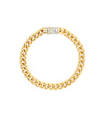 Load image into Gallery viewer, OLIVE & CHAIN Diamond Baguette Cuban Chain Bracelet - Yellow Gold, 6.5 inch
