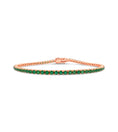 Load image into Gallery viewer, OLIVE & CHAIN Emerald Tennis Bracelet - Rose Gold
