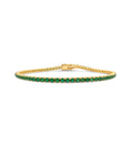 Load image into Gallery viewer, OLIVE & CHAIN Emerald Tennis Bracelet - Yellow Gold
