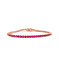 Load image into Gallery viewer, OLIVE & CHAIN Ruby Tennis Bracelet - Rose Gold
