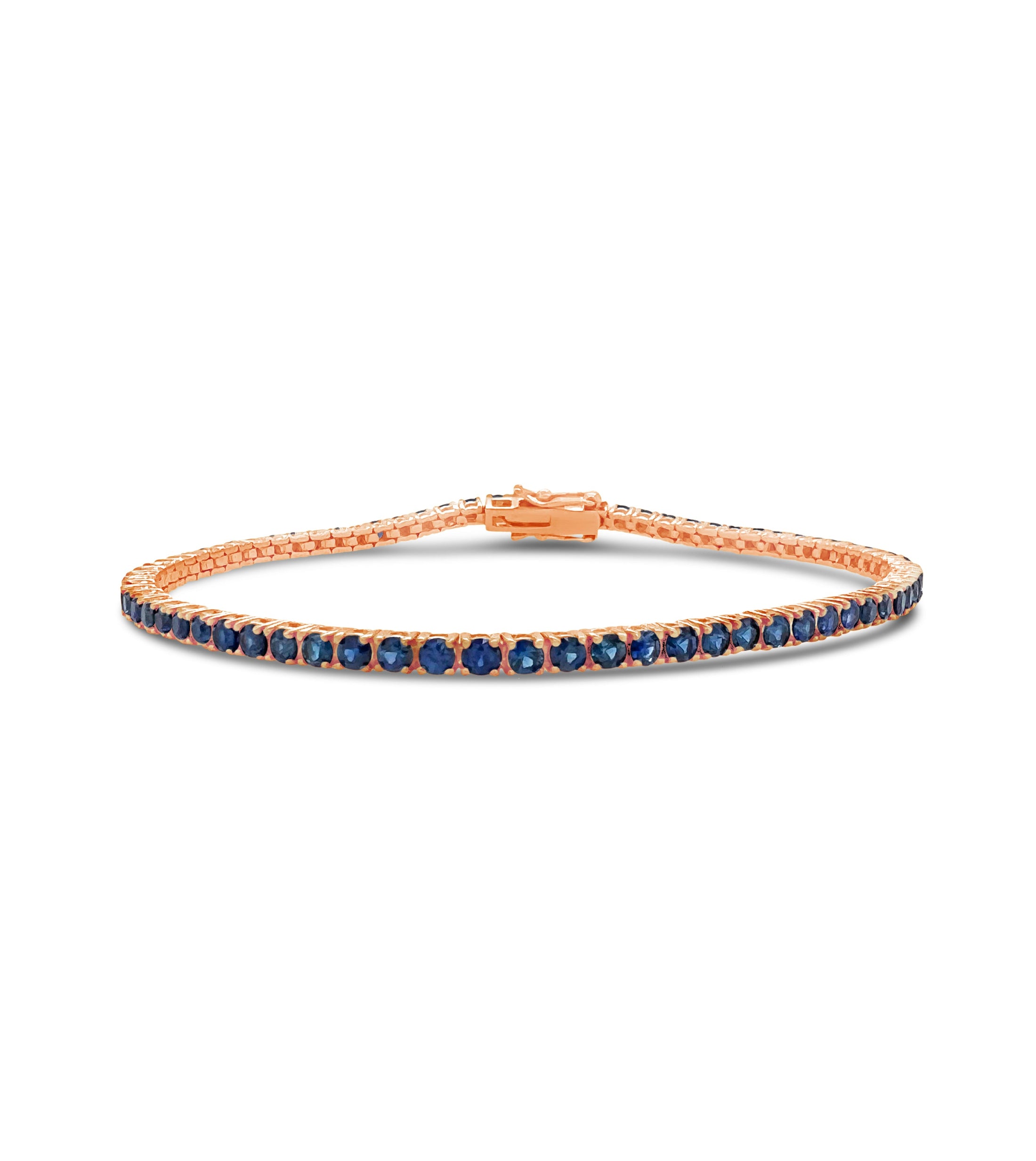 OLIVE & CHAIN Sapphire Tennis Bracelet - Rose Gold