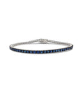 Load image into Gallery viewer, OLIVE & CHAIN Sapphire Tennis Bracelet - White Gold
