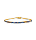 Load image into Gallery viewer, OLIVE & CHAIN Sapphire Tennis Bracelet - Yellow Gold
