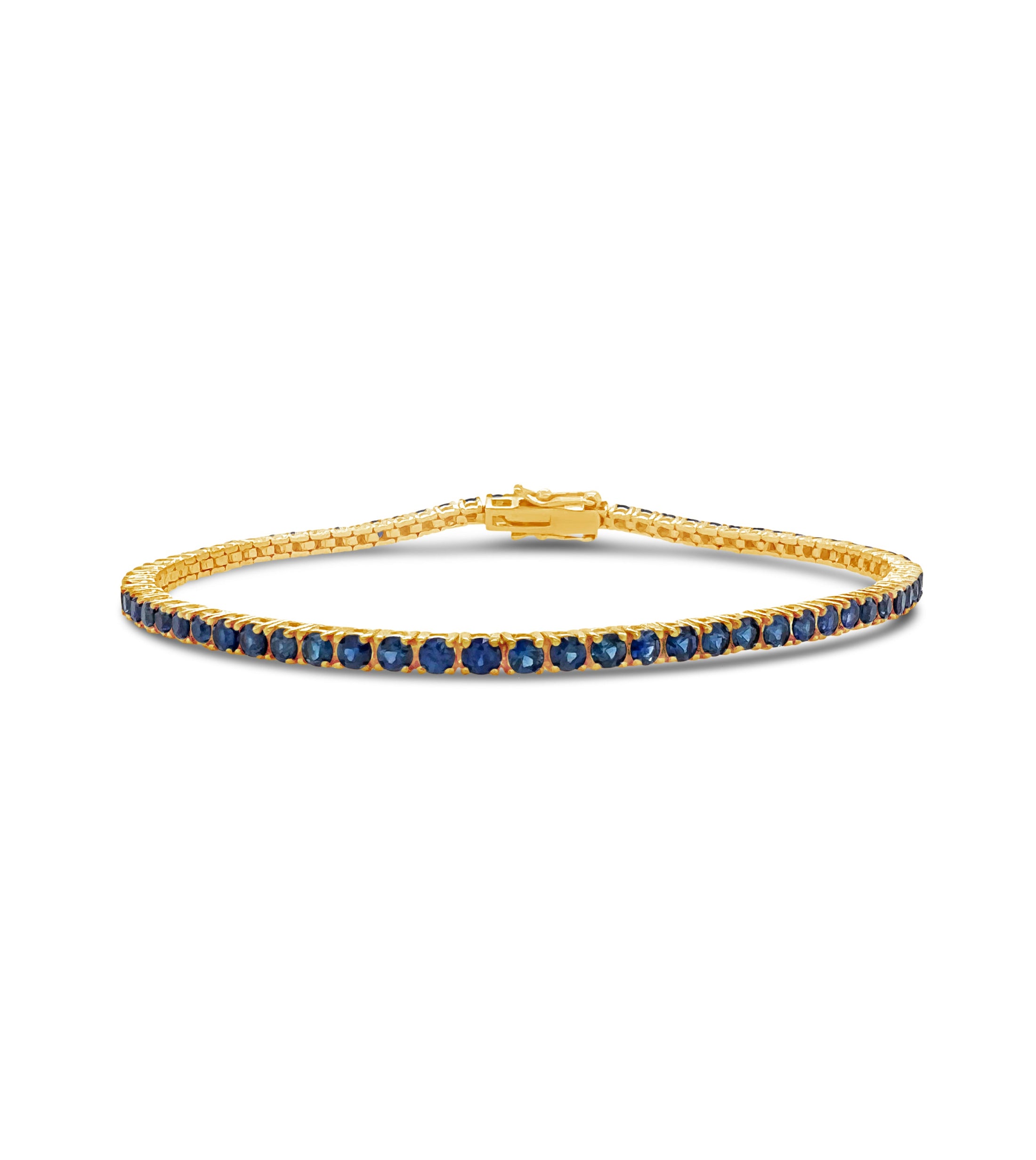 OLIVE & CHAIN Sapphire Tennis Bracelet - Yellow Gold