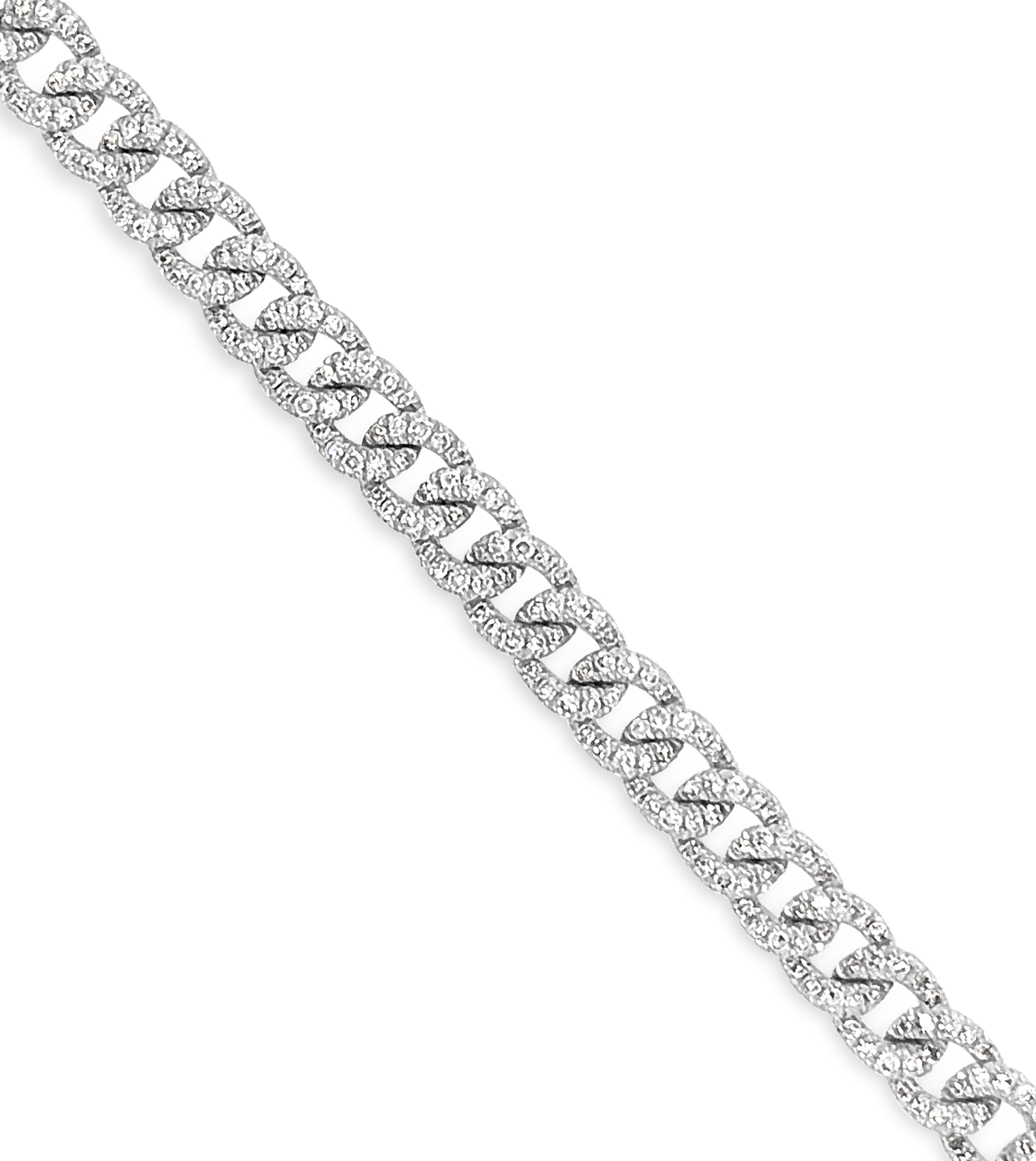 OLIVE & CHAIN Diamond Cuban Link Bracelet - Rose Gold, 6.5 inch