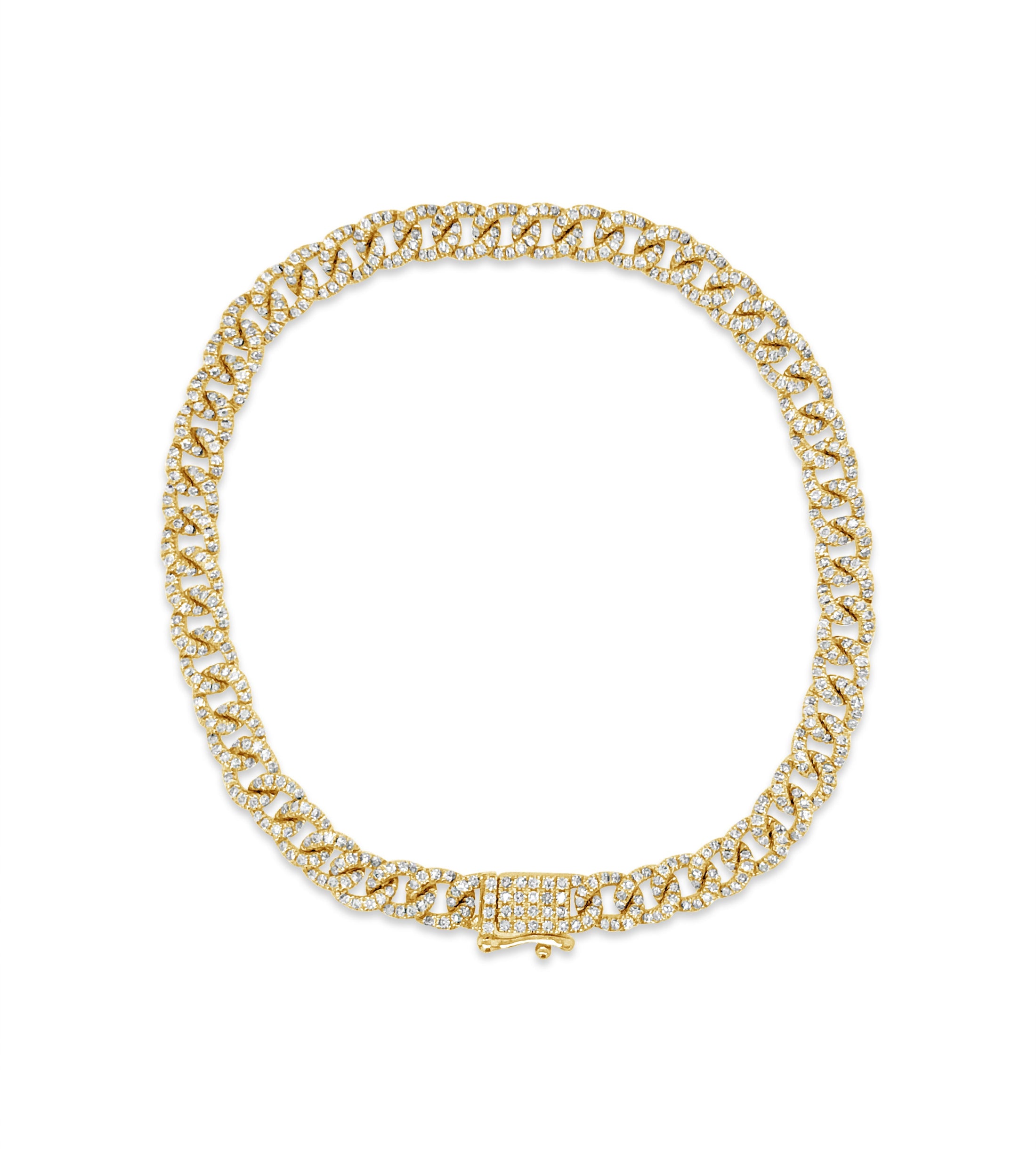OLIVE & CHAIN Diamond Cuban Link Bracelet - White Gold, 7 inch