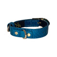 Load image into Gallery viewer, Dark Turquoise XS Snake 7”-14” Collar/Custom Gold Hardware
