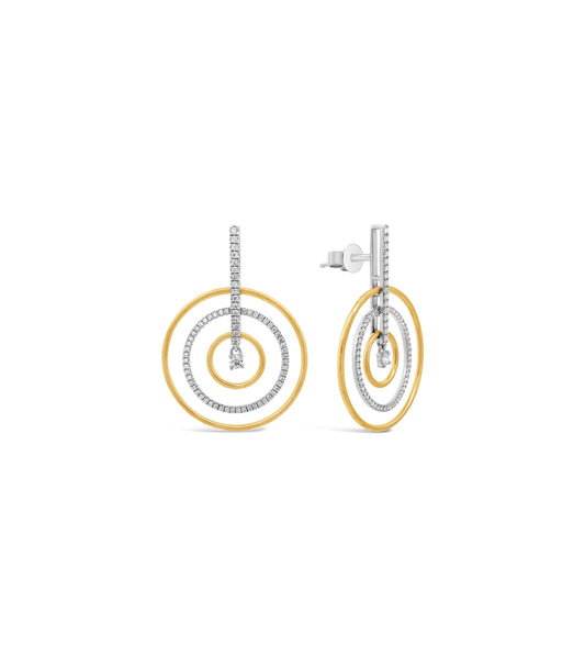 OLIVE & CHAIN Diamond Orbit Earring - Two-Tone Gold