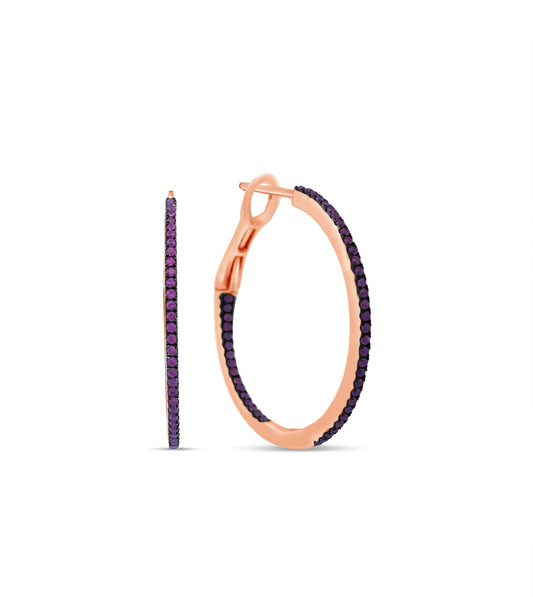 OLIVE & CHAIN Ruby Slim Hoop Earring - Rose Gold