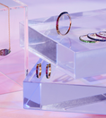 Load image into Gallery viewer, OLIVE & CHAIN Rainbow Huggie Earring
