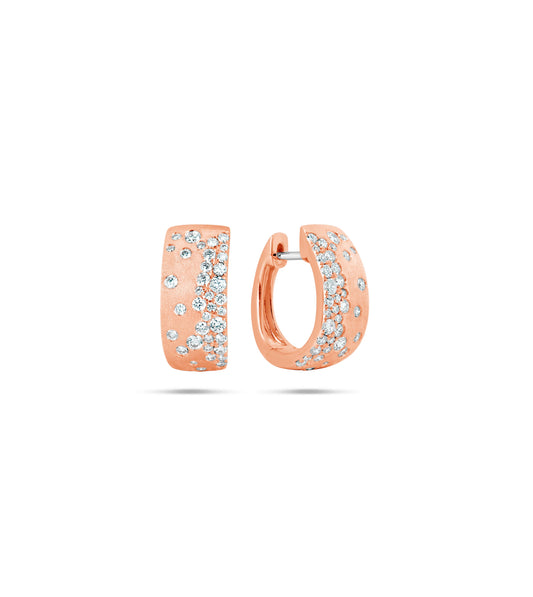 OLIVE & CHAIN Diamond Celestial Hoop Earring - Rose Gold