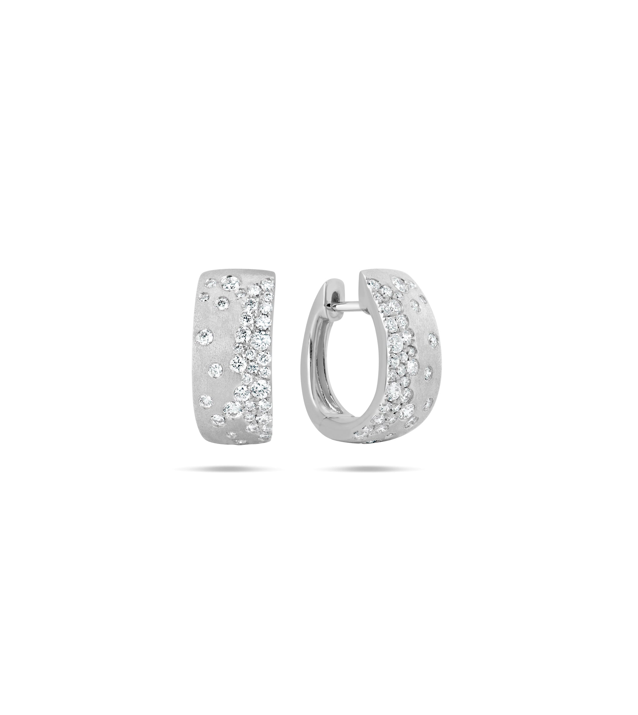 OLIVE & CHAIN Diamond Celestial Hoop Earring - White Gold