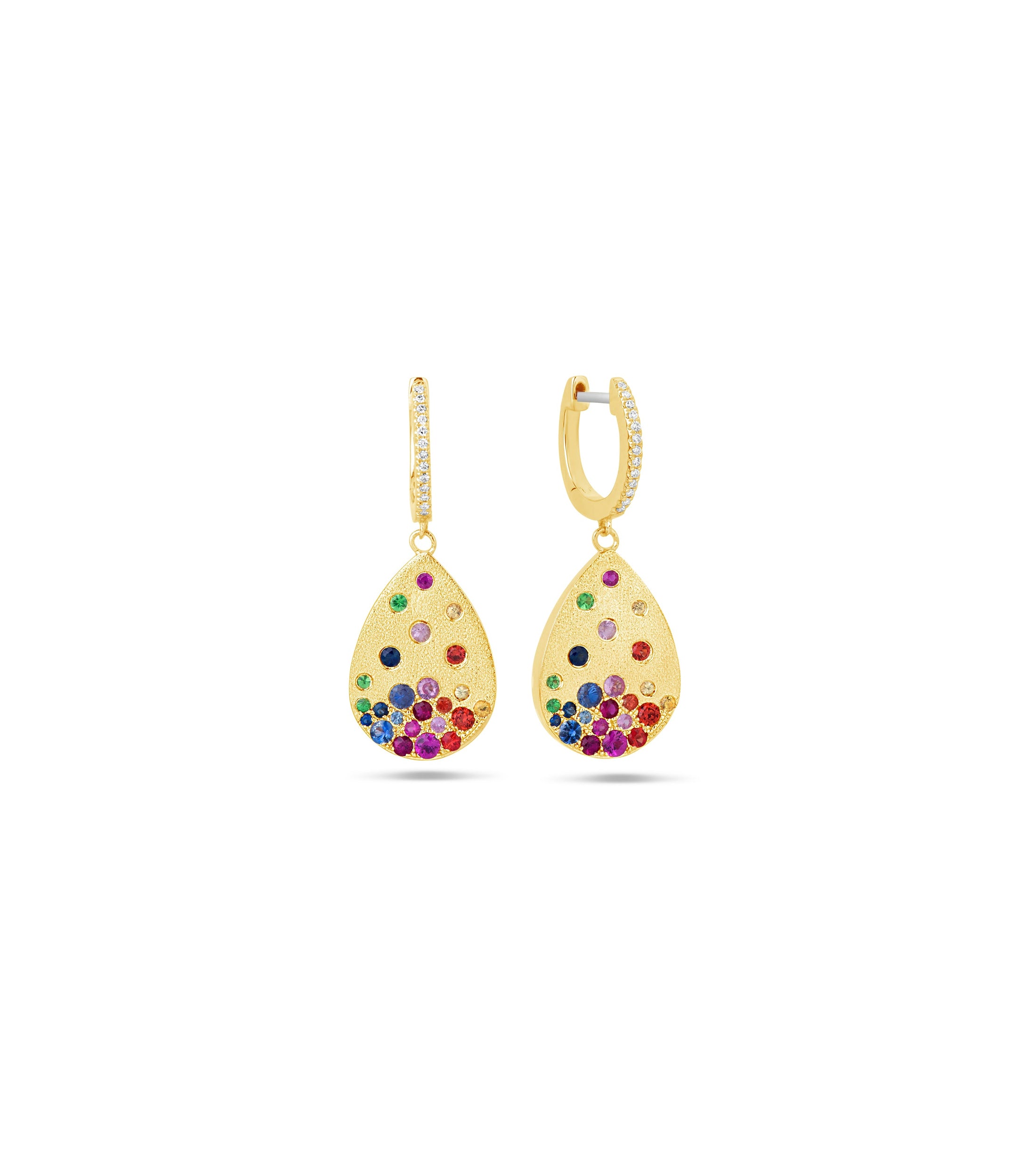 Rainbow Celestial Pear Earring