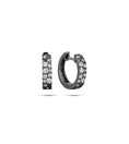Load image into Gallery viewer, OLIVE & CHAIN Diamond Celestial Huggie Earring - Black Gold
