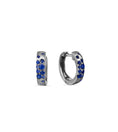 Load image into Gallery viewer, OLIVE & CHAIN Sapphire Celestial Huggie Earring - Black Gold
