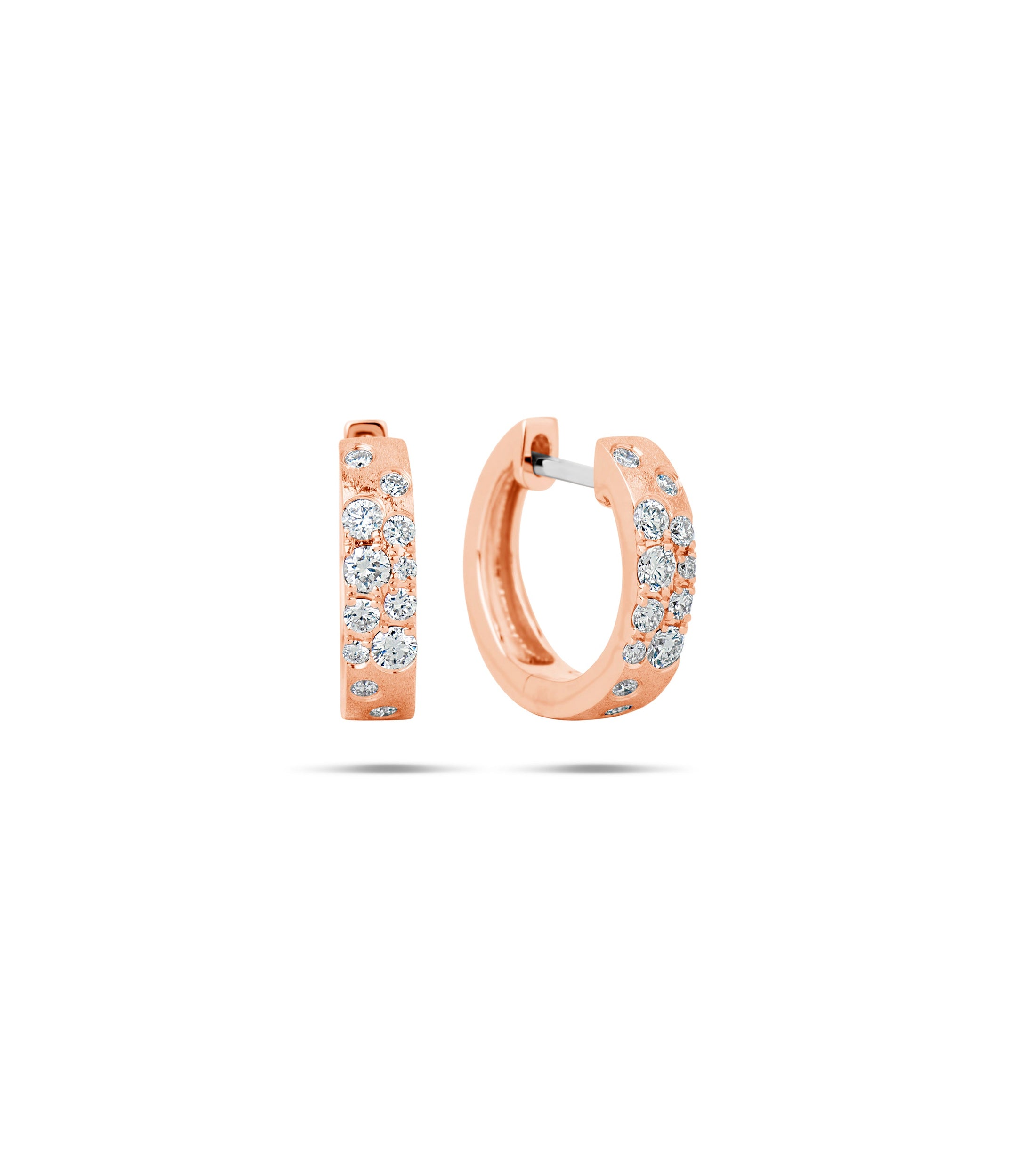 OLIVE & CHAIN Diamond Celestial Huggie Earring - Rose Gold