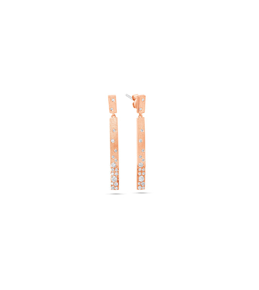 OLIVE & CHAIN Diamond Celestial Bar Earring - Rose Gold