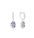 Load image into Gallery viewer, OLIVE & CHAIN Sapphire Celestial Concave Earring - White Gold
