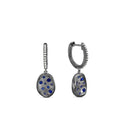 Load image into Gallery viewer, OLIVE & CHAIN Sapphire Celestial Concave Earring - Black Gold
