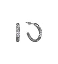 Load image into Gallery viewer, OLIVE & CHAIN Diamond Celestial J Hoop Earrings - White Gold, 23mm
