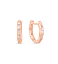 Load image into Gallery viewer, OLIVE & CHAIN Diamond Flush Huggie Earring - Rose Gold
