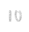 Load image into Gallery viewer, OLIVE & CHAIN Diamond Flush Huggie Earring - White Gold
