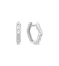 Load image into Gallery viewer, OLIVE & CHAIN Diamond Hexagon Flush Huggie Earring - White Gold
