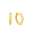 Load image into Gallery viewer, OLIVE & CHAIN Diamond Hexagon Flush Huggie Earring - Yellow Gold
