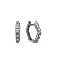 Load image into Gallery viewer, OLIVE & CHAIN Diamond Hexagon Flush Huggie Earring - Black Gold
