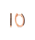 Load image into Gallery viewer, OLIVE & CHAIN Black Diamond Signature Huggie Earring - White Gold, Single
