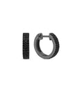 Load image into Gallery viewer, OLIVE & CHAIN Black Diamond 3 Row Huggie Earring - Black Gold
