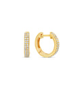 Load image into Gallery viewer, OLIVE & CHAIN Diamond 2 Row Huggie Earring - Yellow Gold
