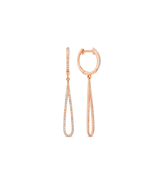 OLIVE & CHAIN Diamond Teardrop Earring - Rose Gold