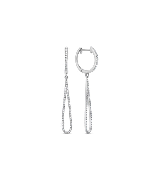 OLIVE & CHAIN Diamond Teardrop Earring - White Gold