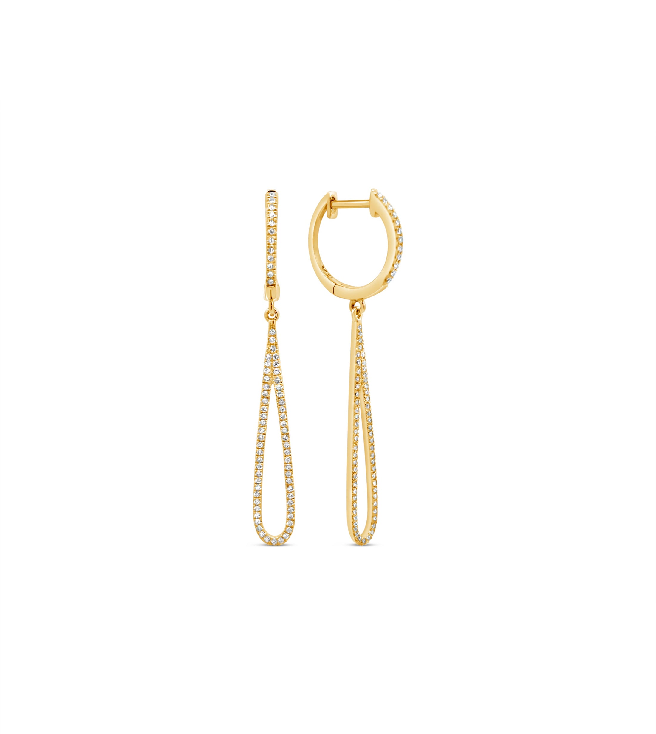 OLIVE & CHAIN Diamond Teardrop Earring - Yellow Gold