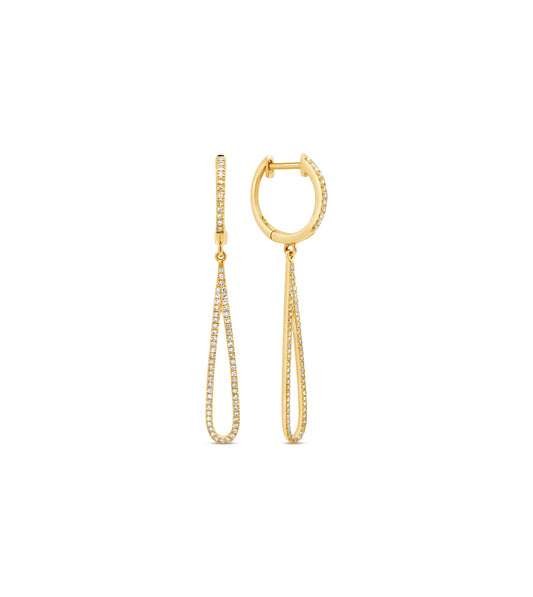 OLIVE & CHAIN Diamond Teardrop Earring - Yellow Gold