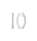 Load image into Gallery viewer, OLIVE & CHAIN Diamond Hexagon Huggie Earrings - White Gold
