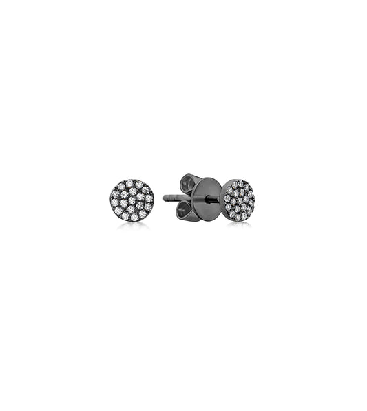 OLIVE & CHAIN Diamond Round Stud Earring - Yellow Gold, Small, Single