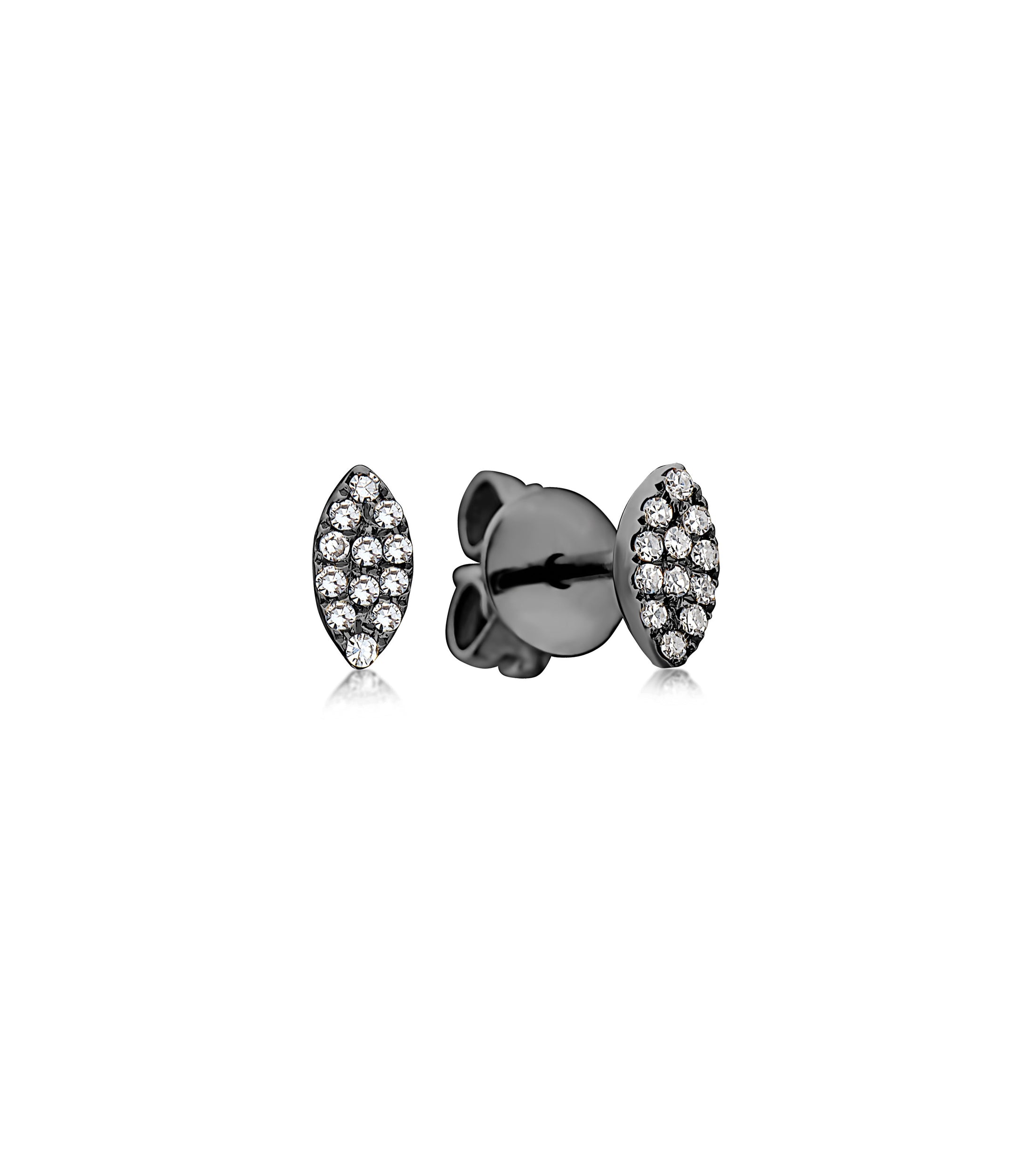 OLIVE & CHAIN Diamond Marquise Stud Earring - Yellow Gold, Large, Single