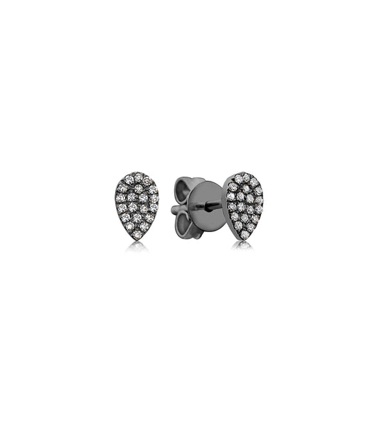 OLIVE & CHAIN Diamond Pear Stud Earring - Yellow Gold, Large, Single