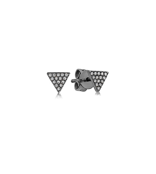 OLIVE & CHAIN Diamond Triangle Stud Earring - Yellow Gold, Large, Single