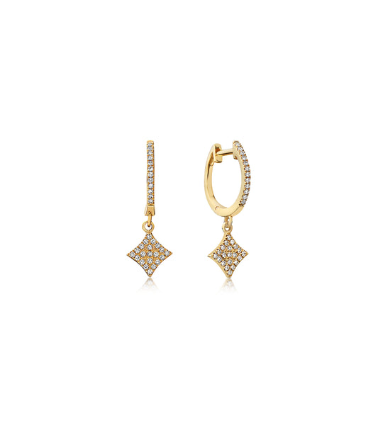 OLIVE & CHAIN Diamond Firework Dangle Earring - Yellow Gold