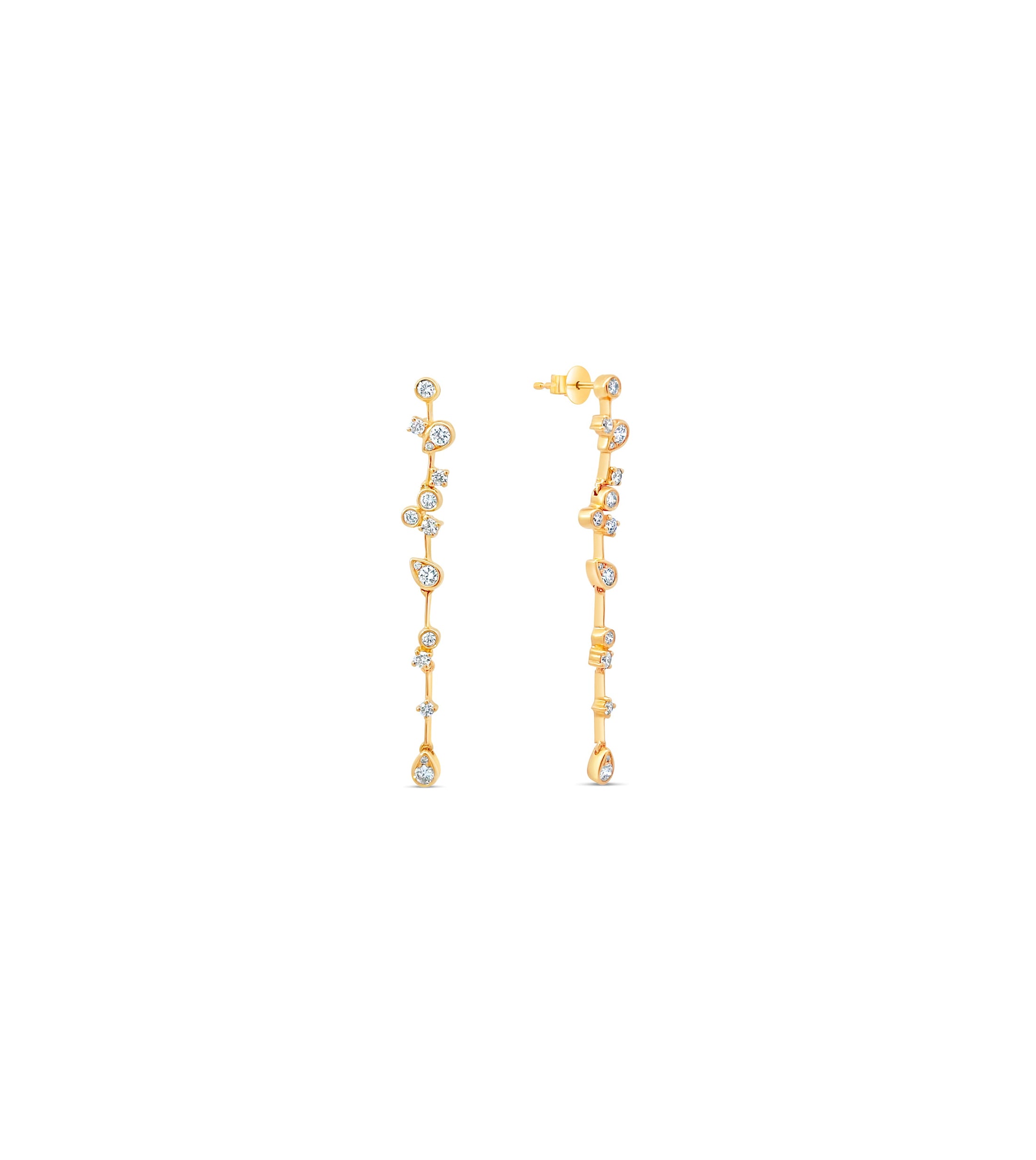 OLIVE & CHAIN Diamond Raindrop Earrings - Yellow Gold