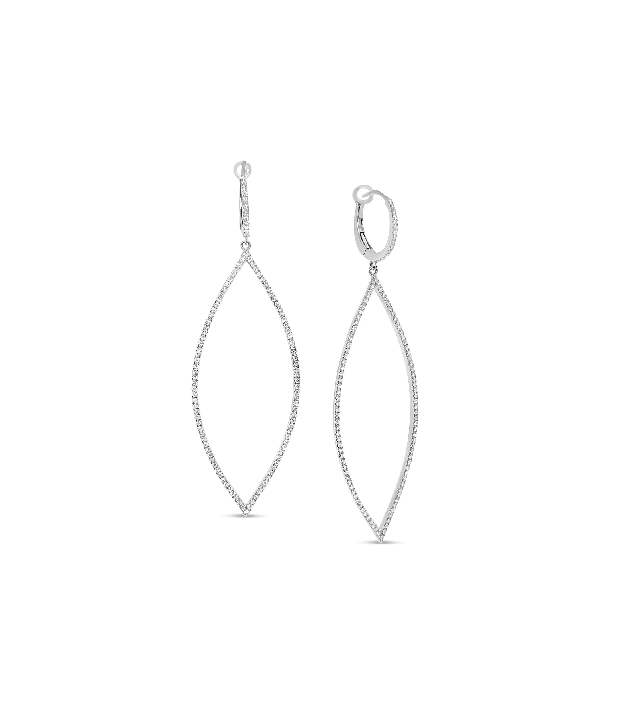 OLIVE & CHAIN Diamond Jumbo Marquise Earring - White Gold